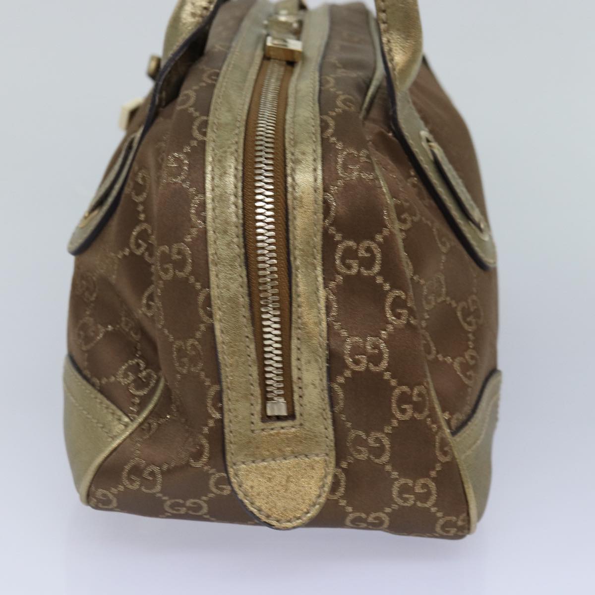 GUCCI GG Canvas Pretty Hand Bag Gold Tone Gold 161720 yk14353