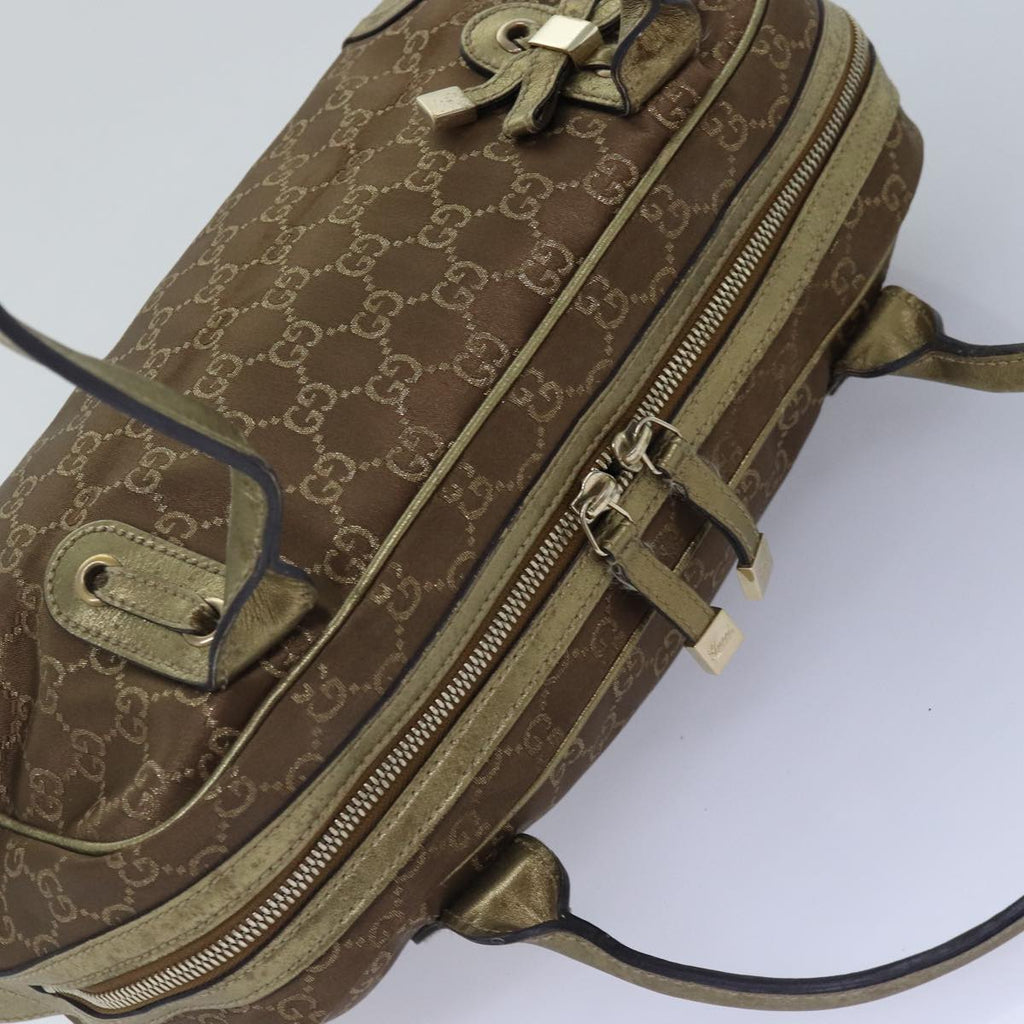 GUCCI GG Canvas Pretty Hand Bag Gold Tone Gold 161720 yk14353