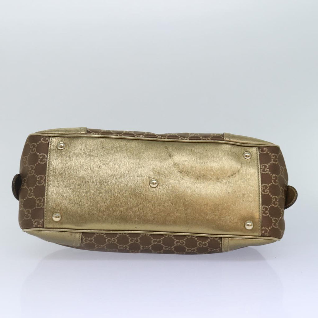 GUCCI GG Canvas Pretty Hand Bag Gold Tone Gold 161720 yk14353