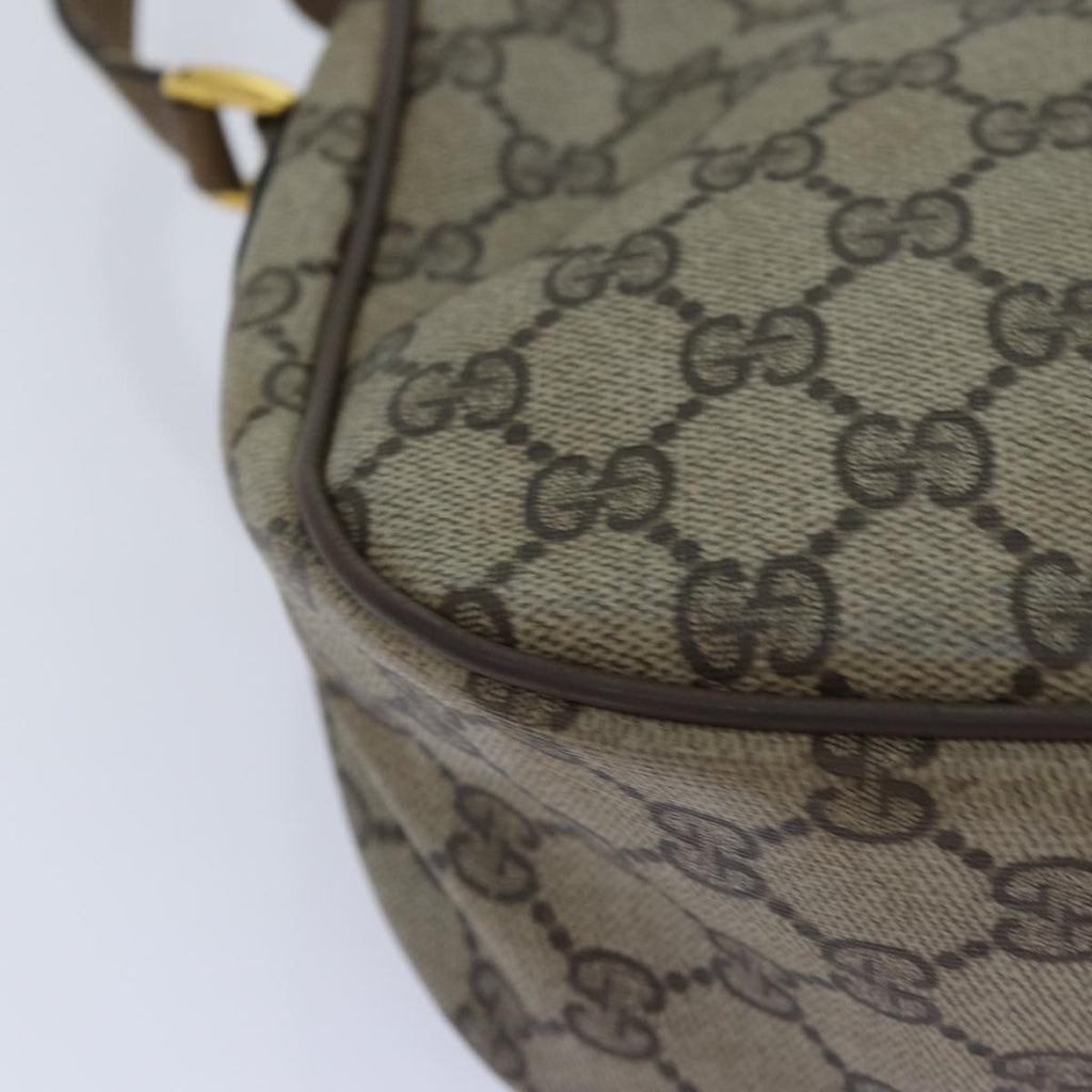 GUCCI GG Supreme Web Sherry Line Shoulder Bag PVC Beige Gold yk14355