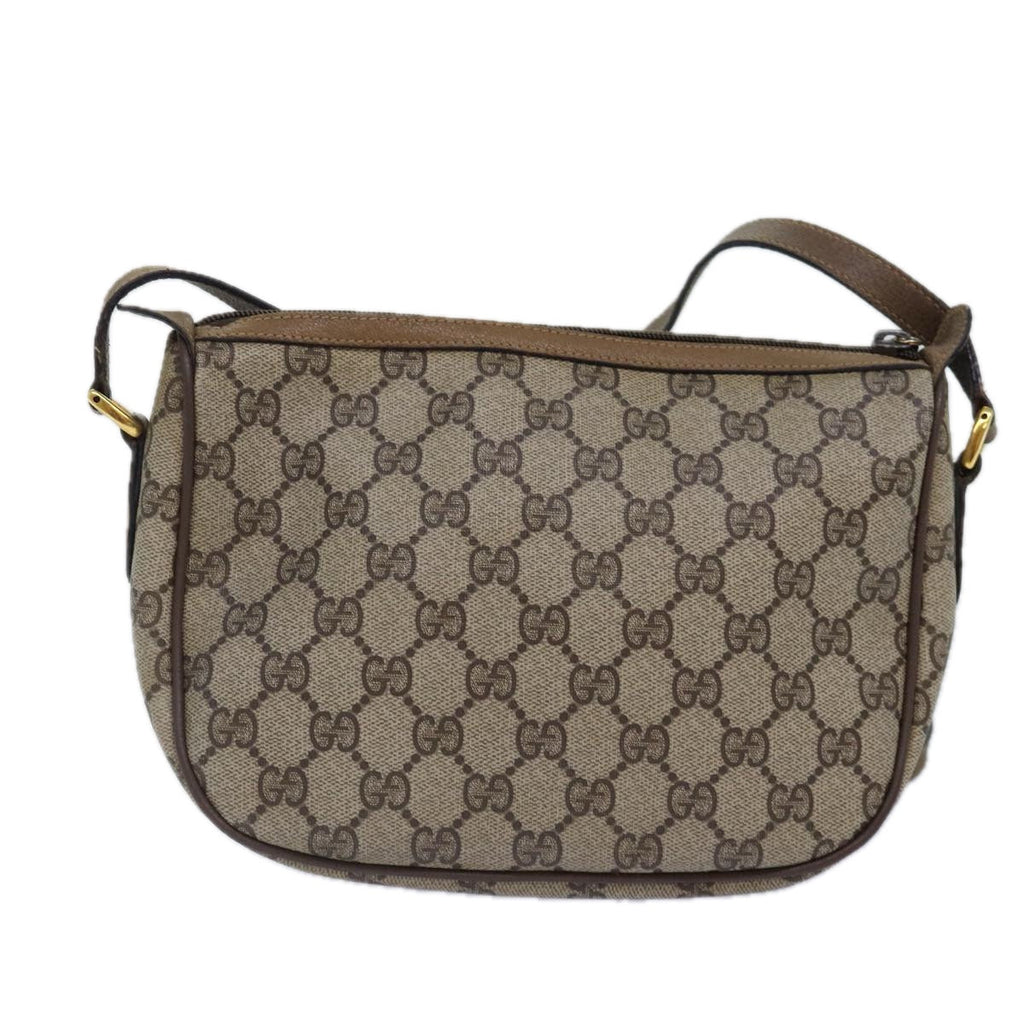 GUCCI GG Supreme Web Sherry Line Shoulder Bag PVC Beige Gold yk14355
