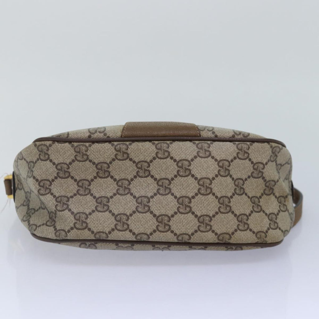GUCCI GG Supreme Web Sherry Line Shoulder Bag PVC Beige Gold yk14355