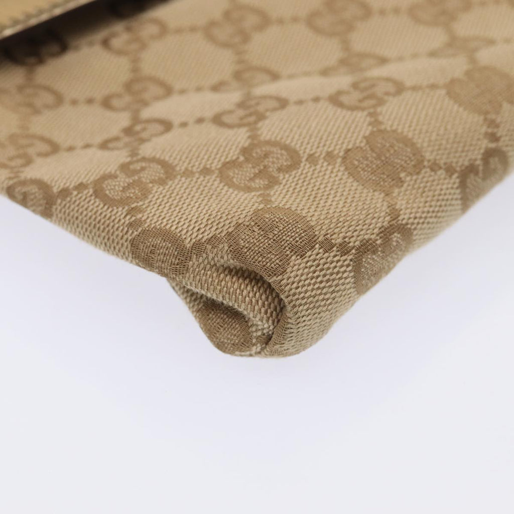 GUCCI GG Canvas Sherry Line Waist bag Beige Brown gold 28566 yk14366