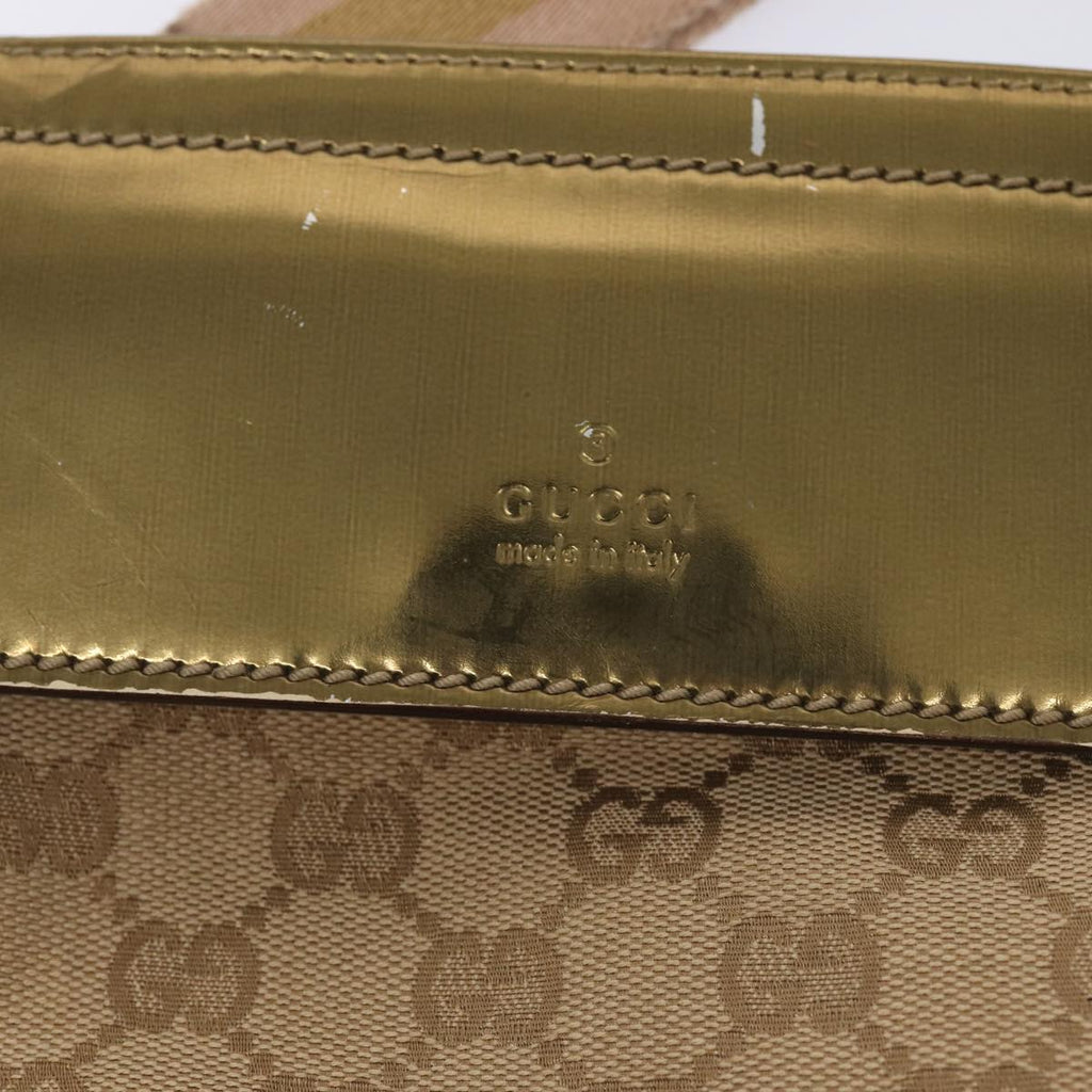 GUCCI GG Canvas Sherry Line Waist bag Beige Brown gold 28566 yk14366