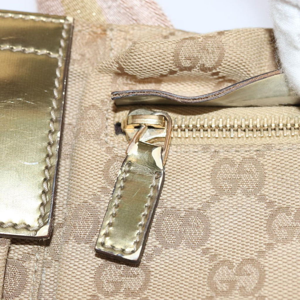 GUCCI GG Canvas Sherry Line Waist bag Beige Brown gold 28566 yk14366