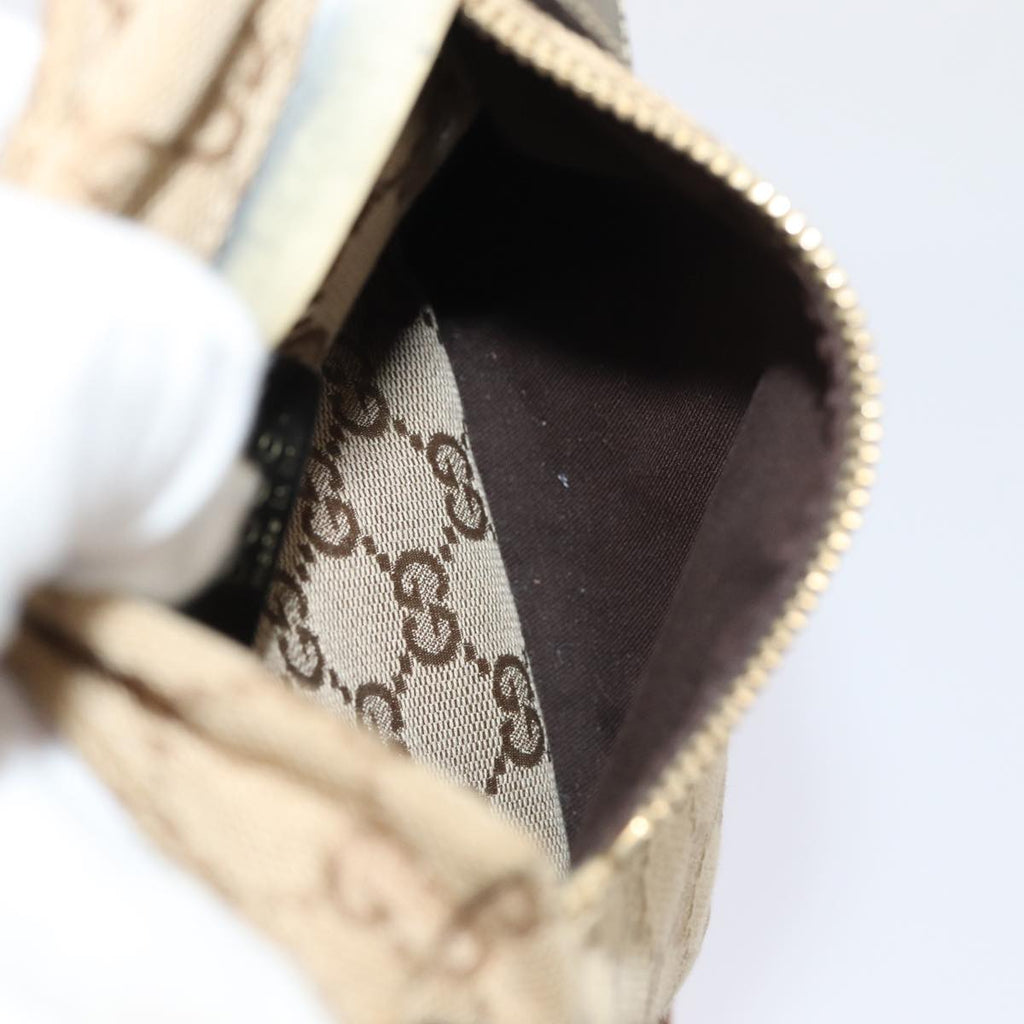 GUCCI GG Canvas Sherry Line Waist bag Beige Brown gold 28566 yk14366