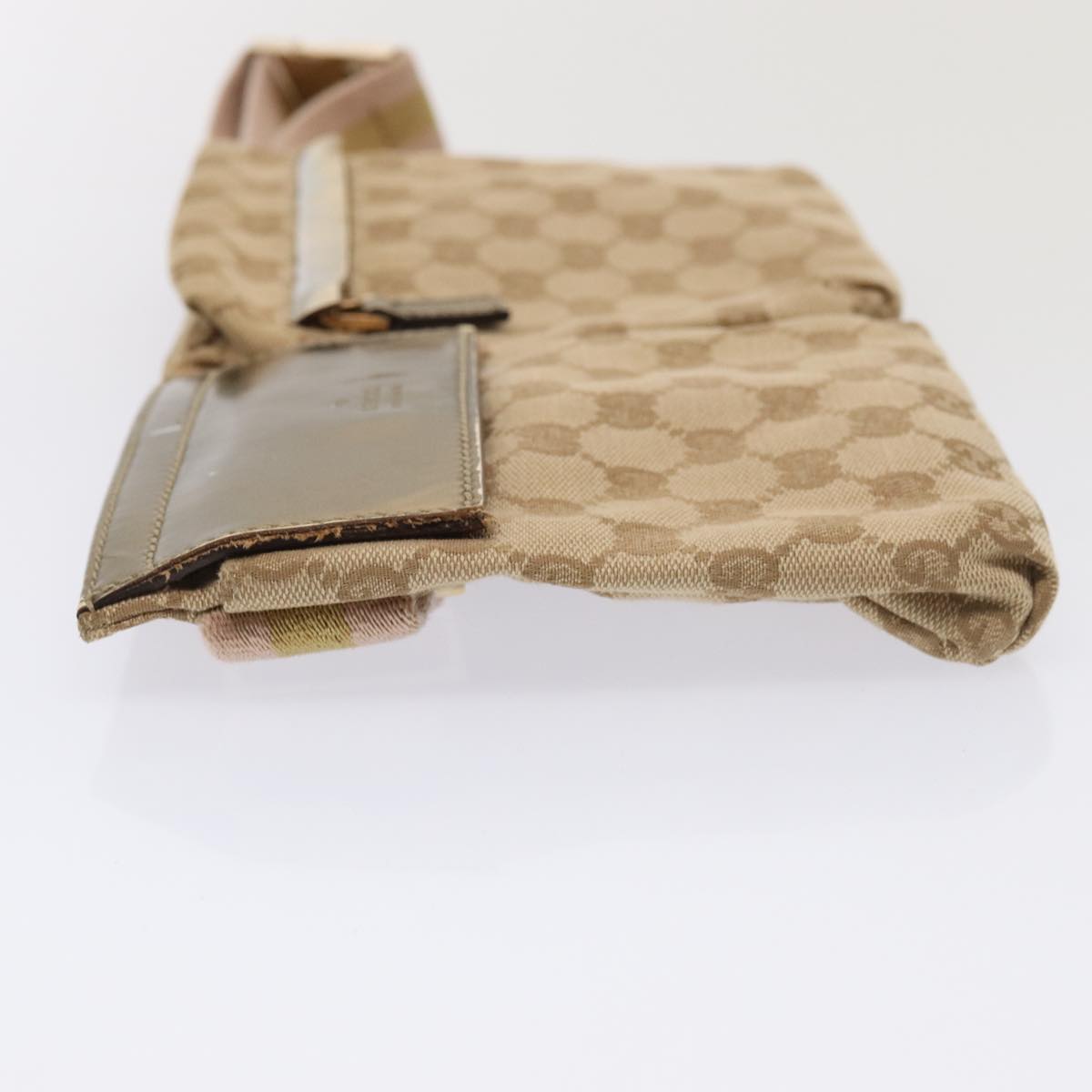 GUCCI GG Canvas Sherry Line Waist bag Beige Brown gold 28566 yk14366