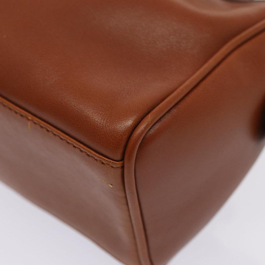 GUCCI Bamboo Hand Bag Leather 2way Brown Gold 007 3444 0232 yk14371