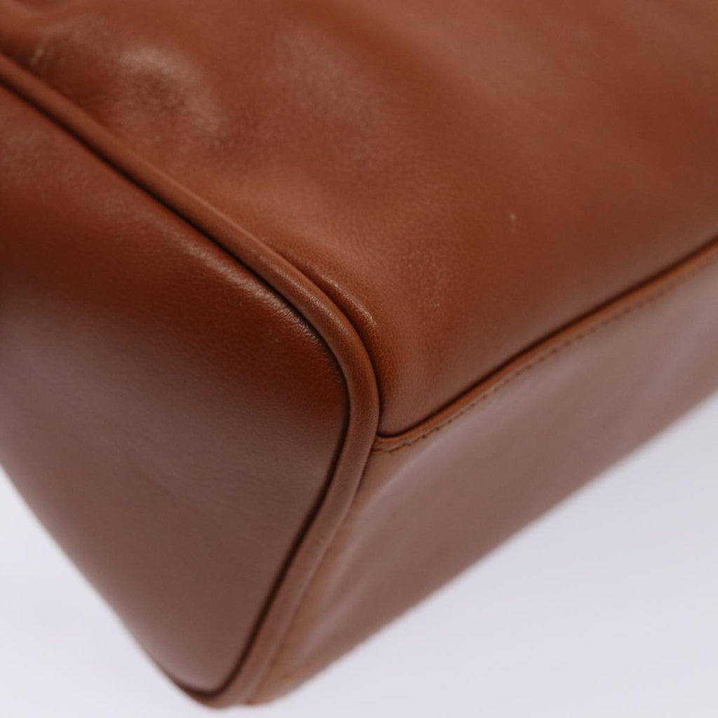 GUCCI Bamboo Hand Bag Leather 2way Brown Gold 007 3444 0232 yk14371