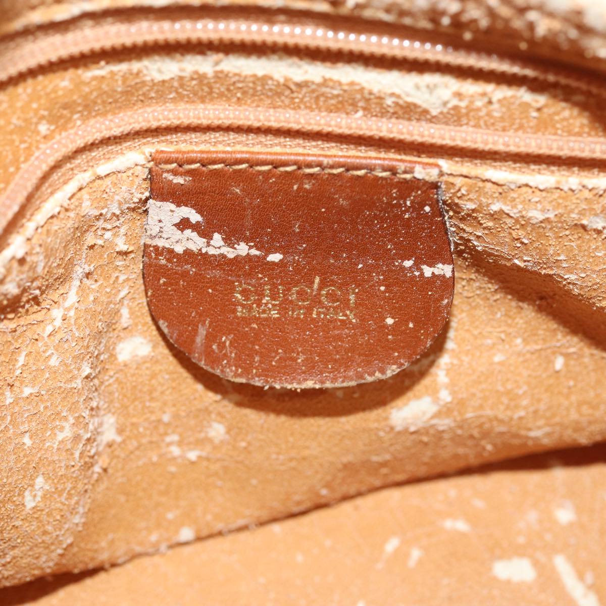 GUCCI Bamboo Hand Bag Leather 2way Brown Gold 007 3444 0232 yk14371