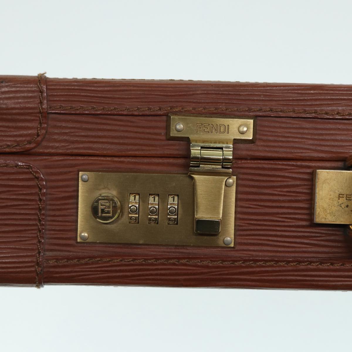 FENDI Business Bag Leather Brown yk14372