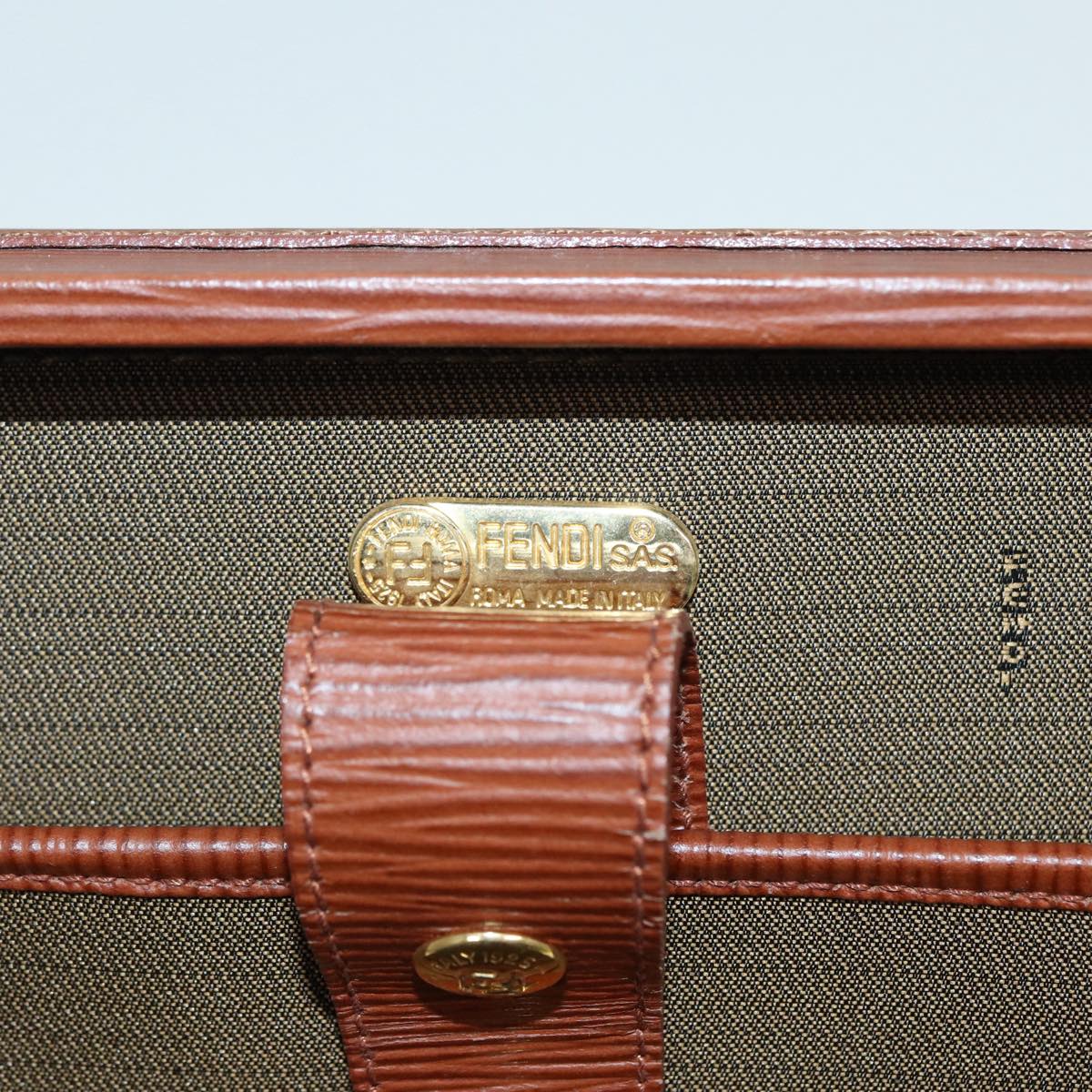 FENDI Business Bag Leather Brown yk14372