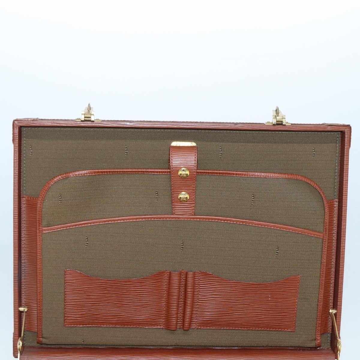 FENDI Business Bag Leather Brown yk14372