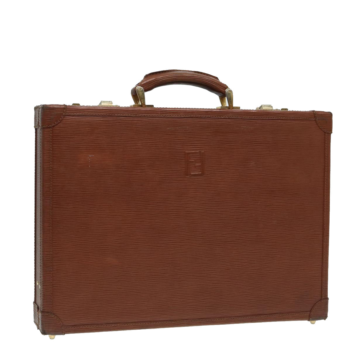 FENDI Business Bag Leather Brown yk14372