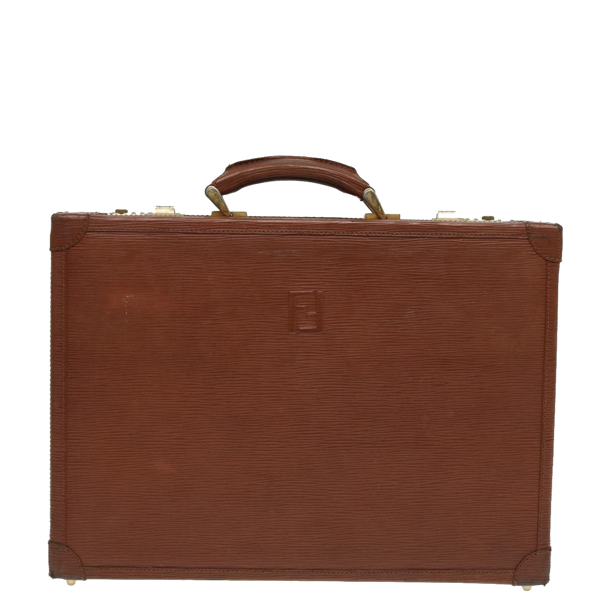 FENDI Business Bag Leather Brown yk14372