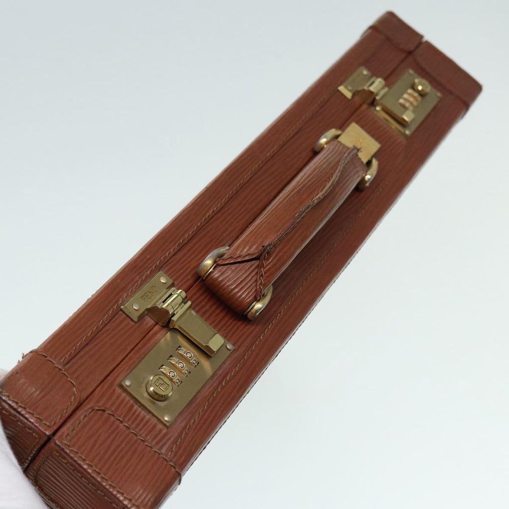 FENDI Business Bag Leather Brown yk14372