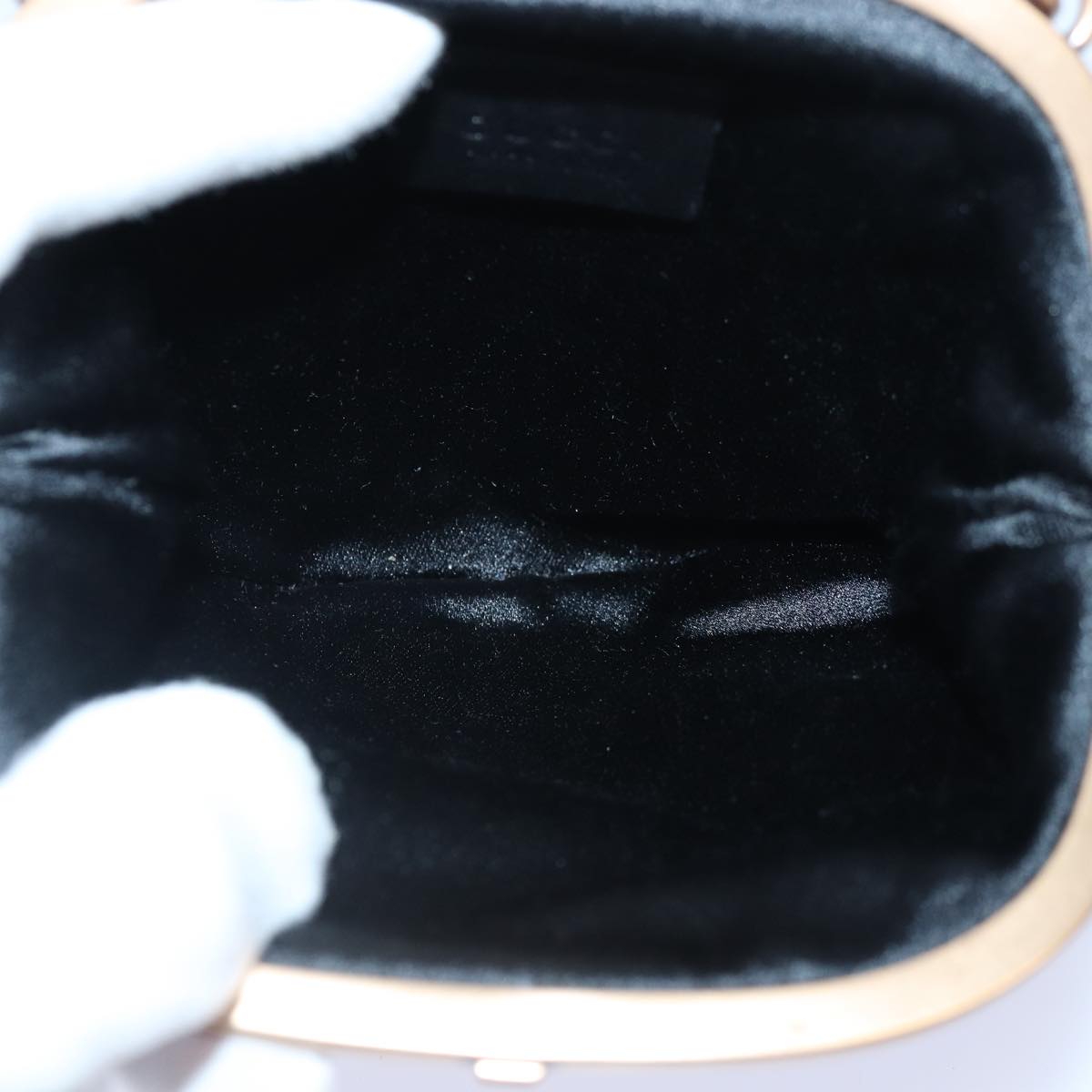 GUCCI Bamboo Beads Chain Purse Pouch Canvas Black 125587 yk14373