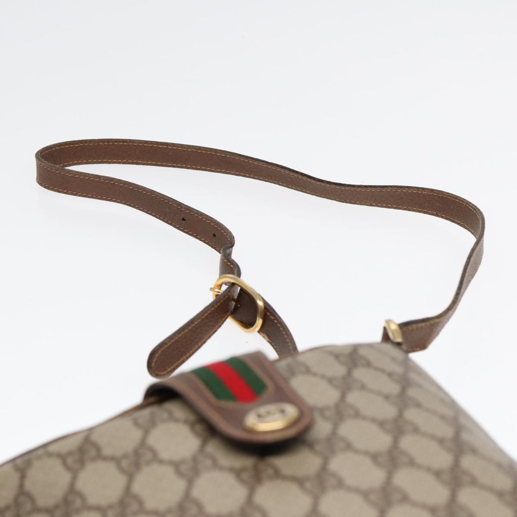 GUCCI GG Supreme Web Sherry Line Shoulder Bag PVC Beige 40 02 081 yk14383