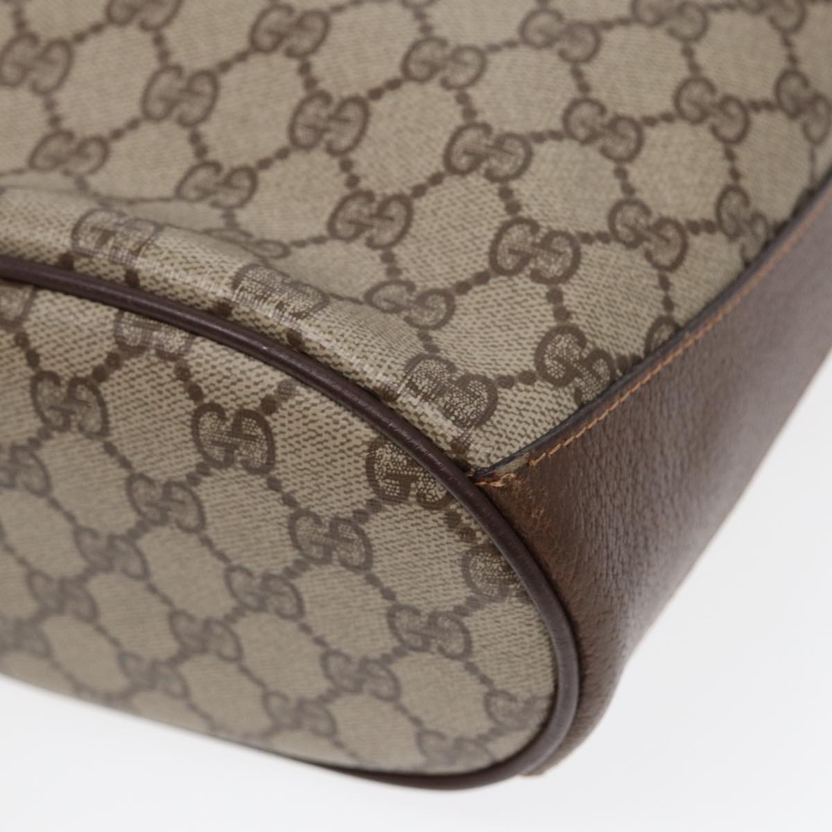 GUCCI GG Supreme Web Sherry Line Shoulder Bag PVC Beige 40 02 081 yk14383