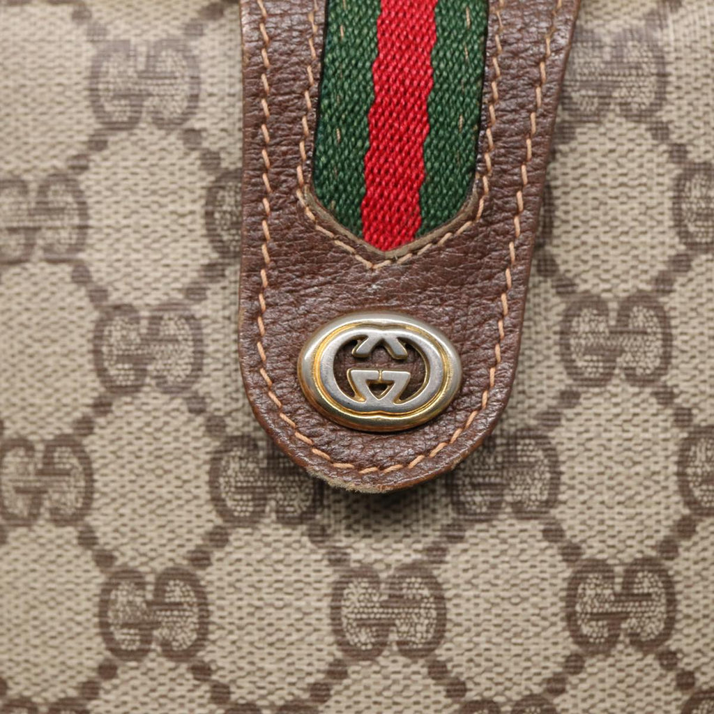 GUCCI GG Supreme Web Sherry Line Shoulder Bag PVC Beige 40 02 081 yk14383