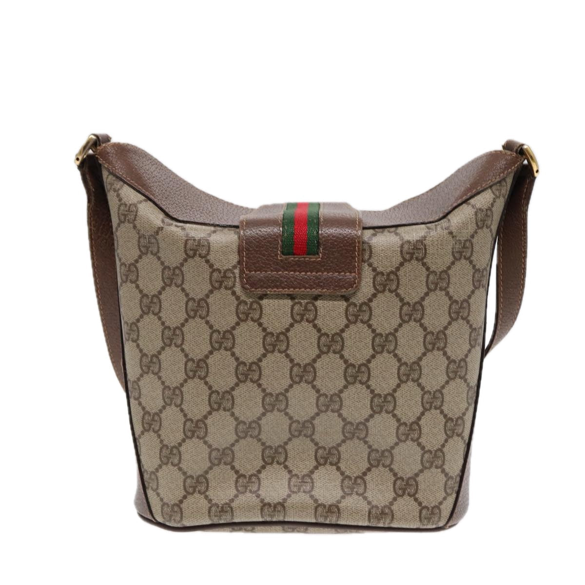 GUCCI GG Supreme Web Sherry Line Shoulder Bag PVC Beige 40 02 081 yk14383