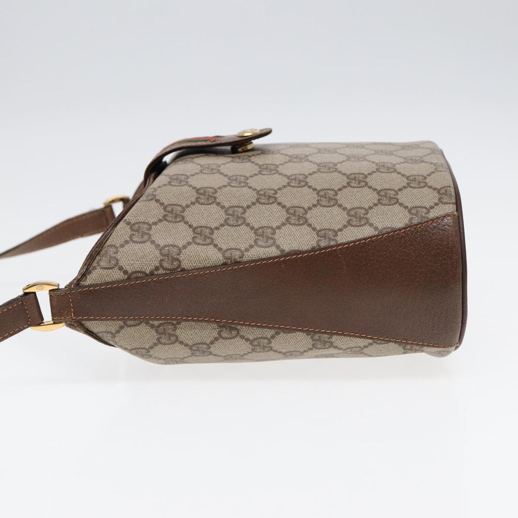GUCCI GG Supreme Web Sherry Line Shoulder Bag PVC Beige 40 02 081 yk14383