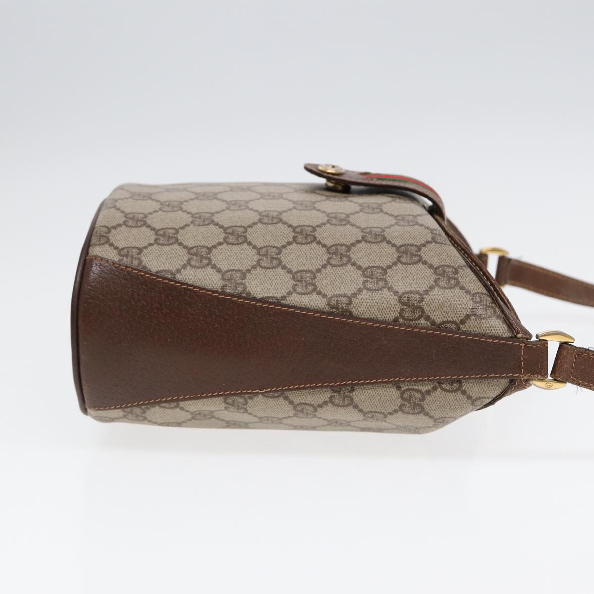GUCCI GG Supreme Web Sherry Line Shoulder Bag PVC Beige 40 02 081 yk14383