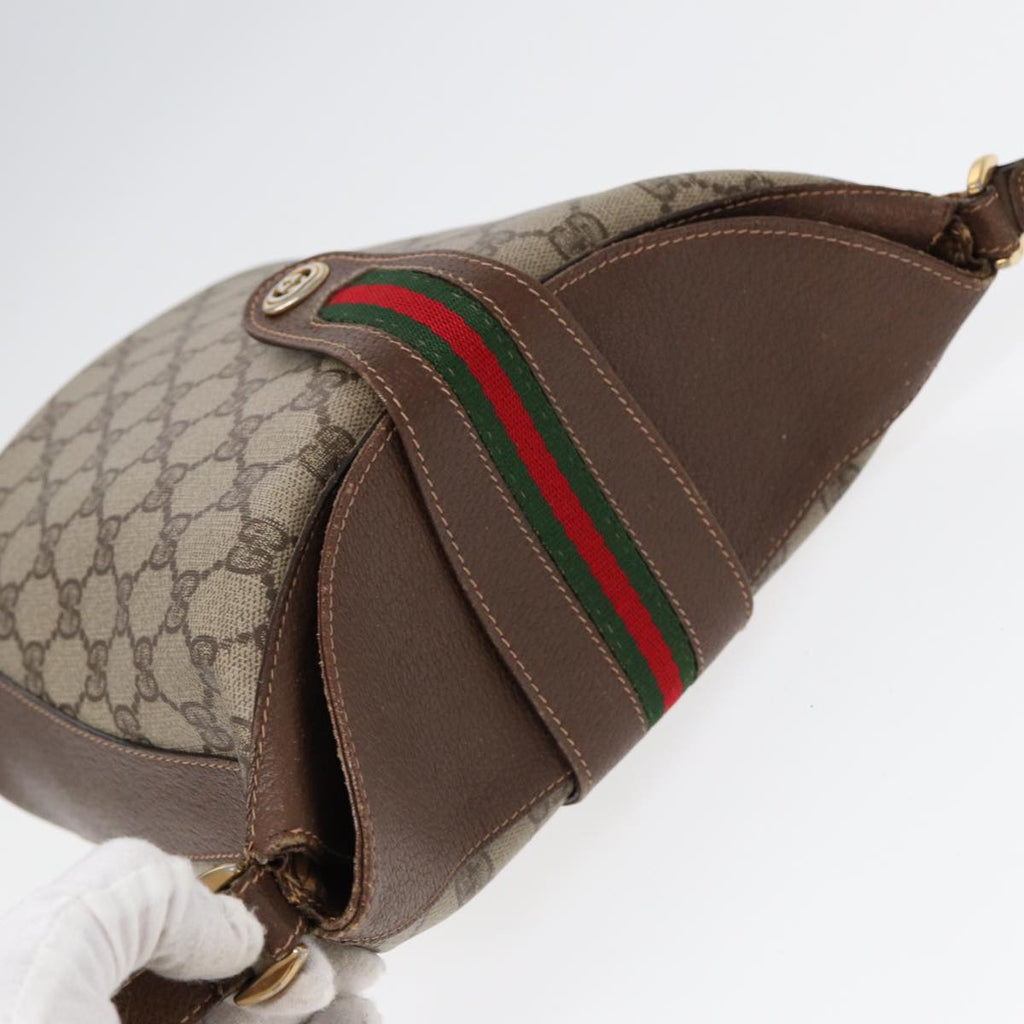 GUCCI GG Supreme Web Sherry Line Shoulder Bag PVC Beige 40 02 081 yk14383