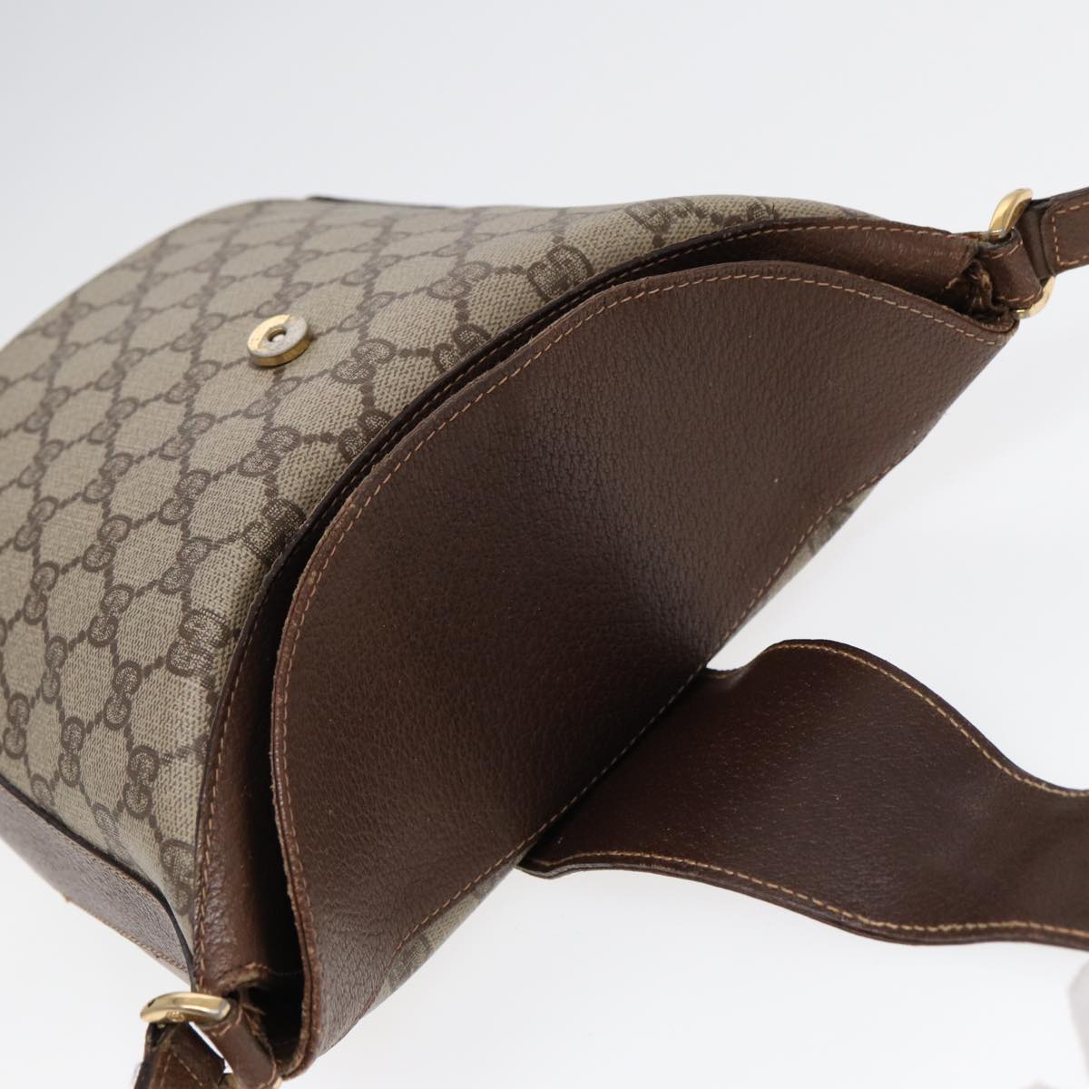 GUCCI GG Supreme Web Sherry Line Shoulder Bag PVC Beige 40 02 081 yk14383