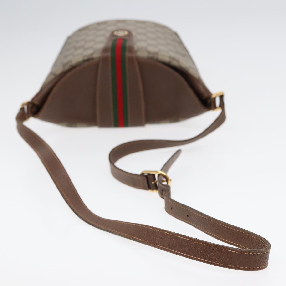 GUCCI GG Supreme Web Sherry Line Shoulder Bag PVC Beige 40 02 081 yk14383