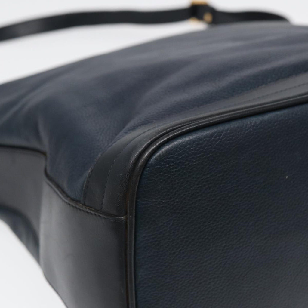GUCCI Shoulder Bag Leather Navy Gold 001 090 0729 yk14384