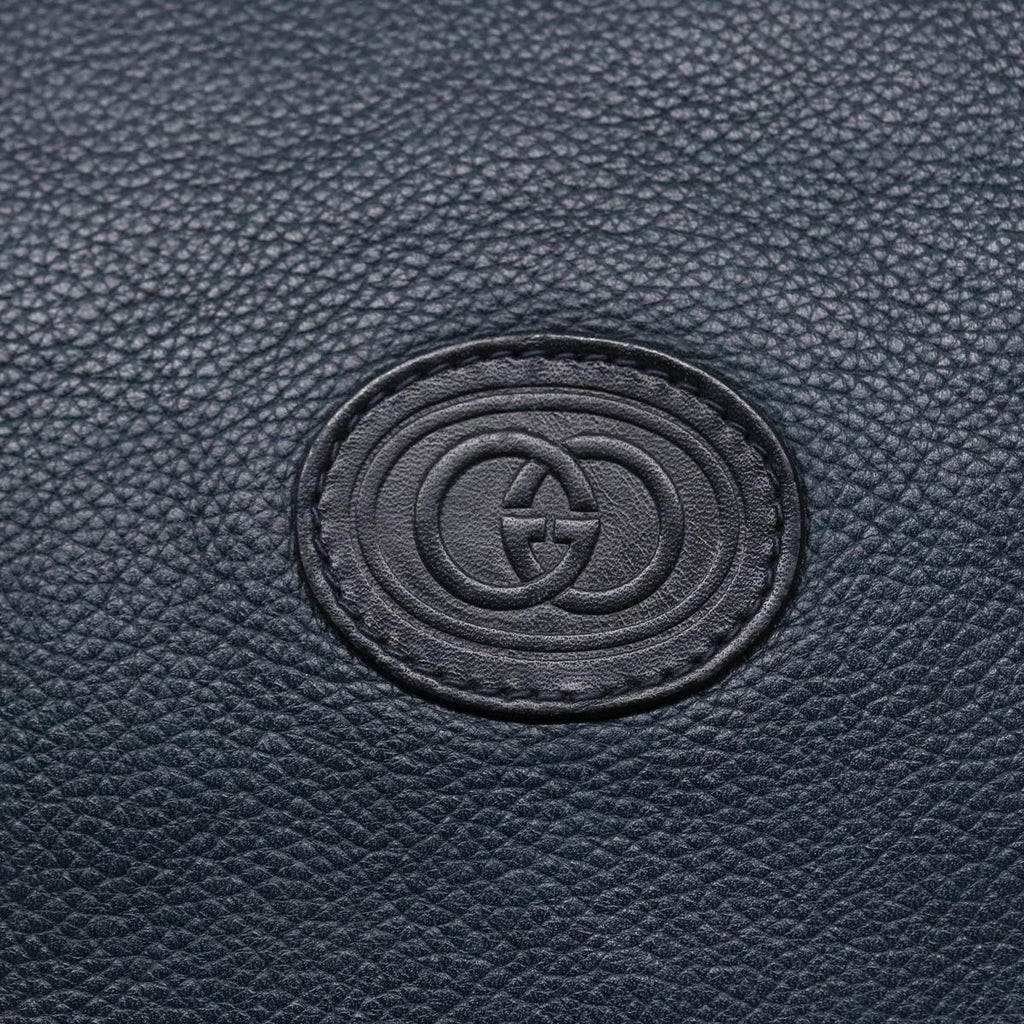 GUCCI Shoulder Bag Leather Navy Gold 001 090 0729 yk14384
