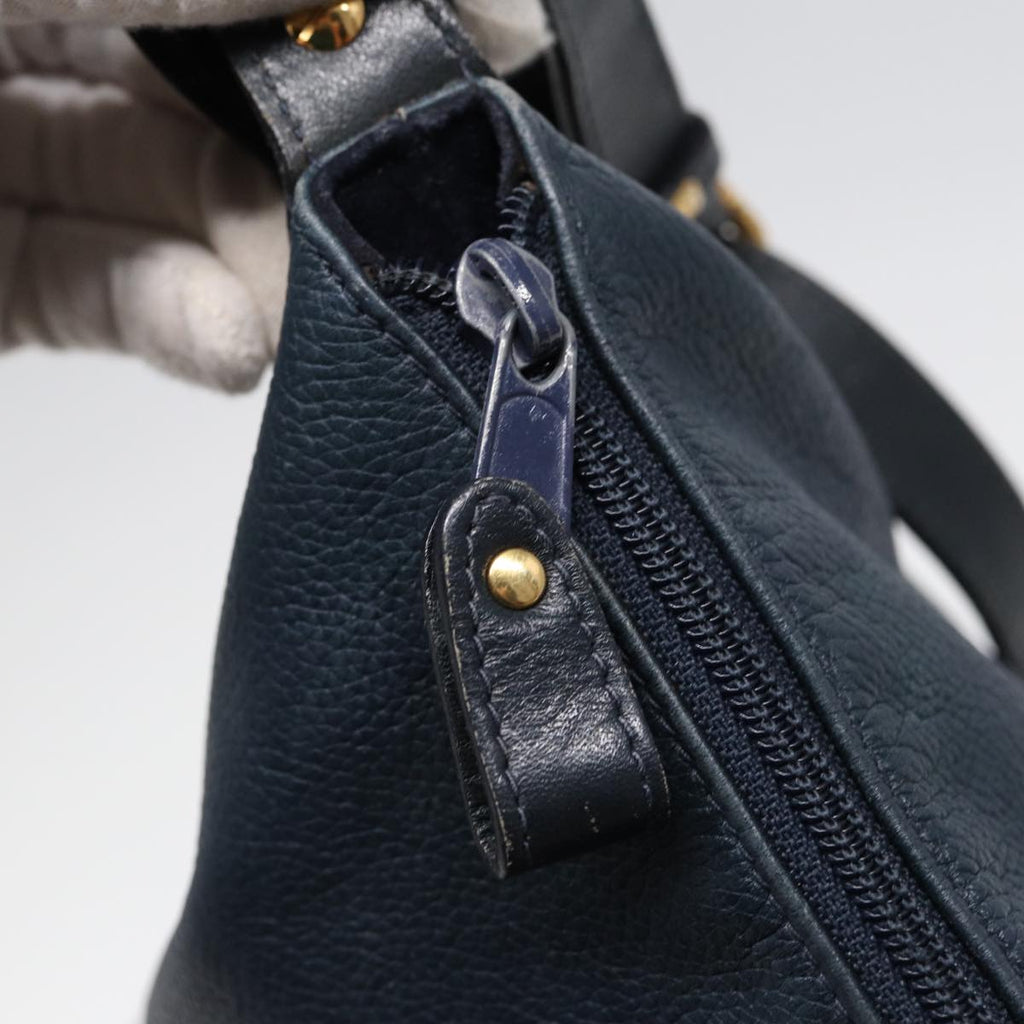 GUCCI Shoulder Bag Leather Navy Gold 001 090 0729 yk14384
