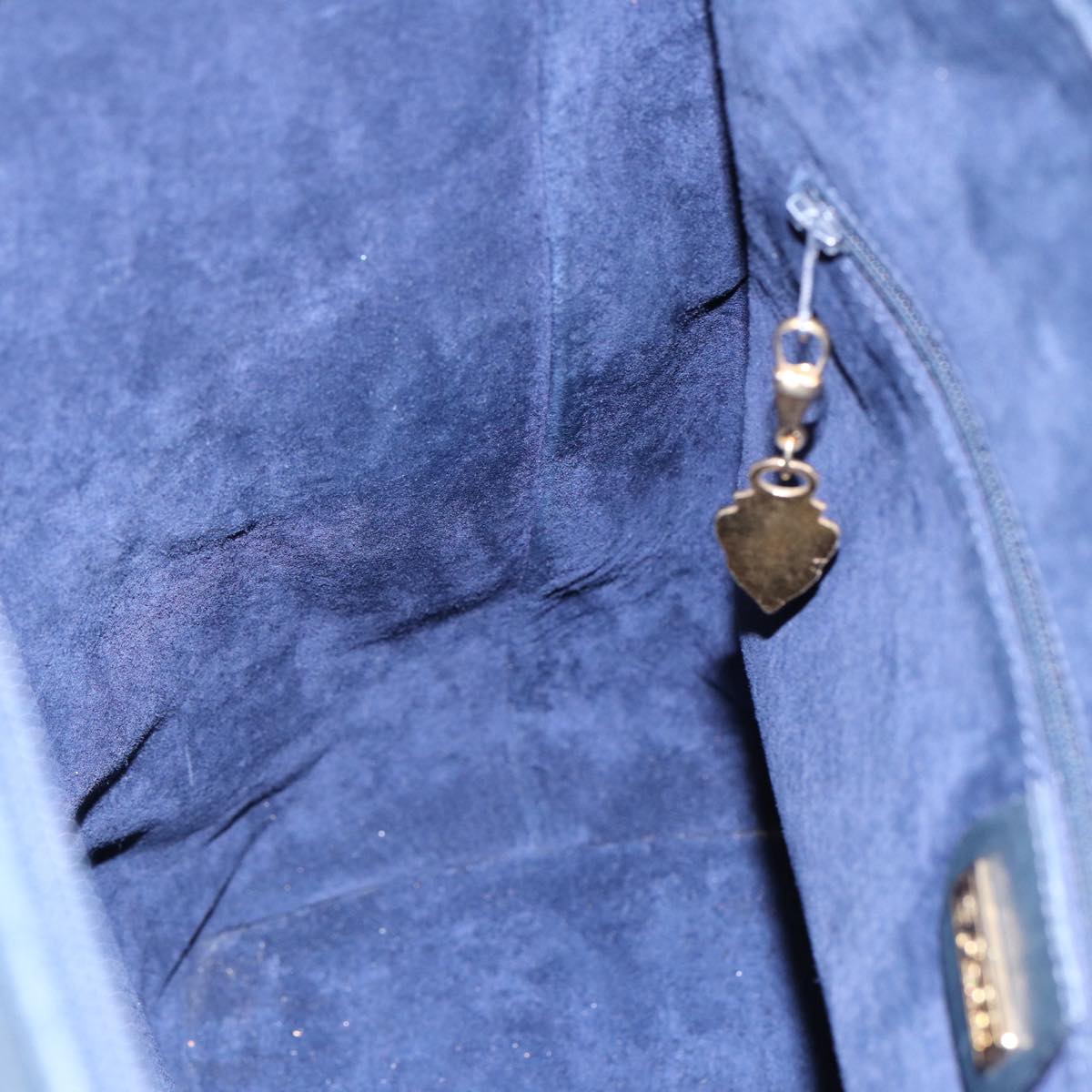 GUCCI Shoulder Bag Leather Navy Gold 001 090 0729 yk14384