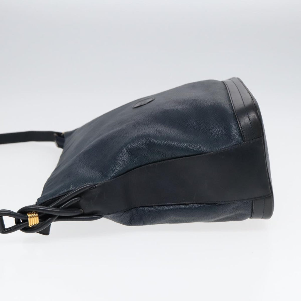 GUCCI Shoulder Bag Leather Navy Gold 001 090 0729 yk14384
