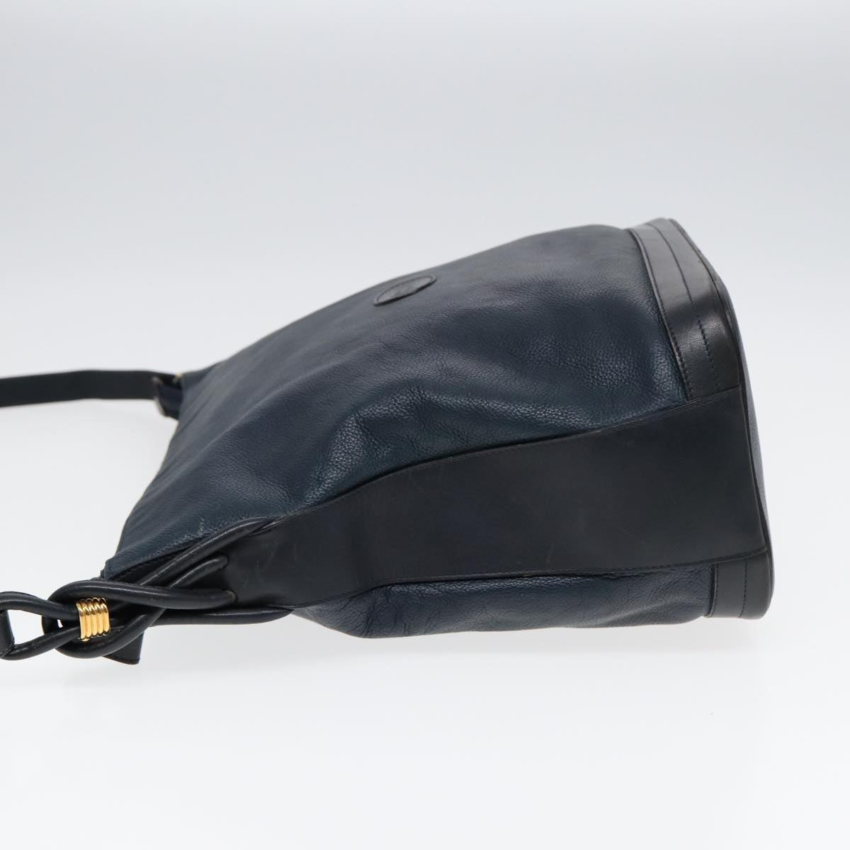 GUCCI Shoulder Bag Leather Navy Gold 001 090 0729 yk14384