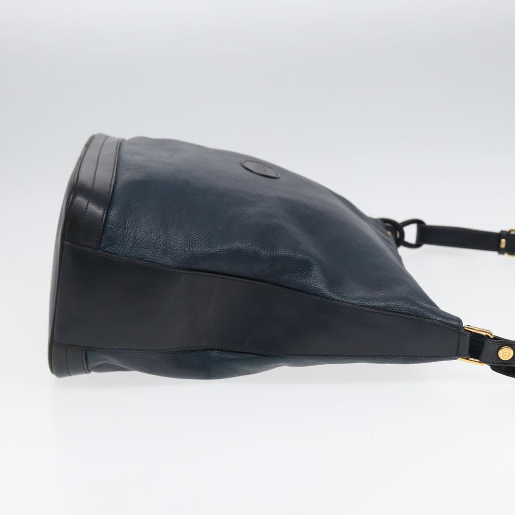 GUCCI Shoulder Bag Leather Navy Gold 001 090 0729 yk14384