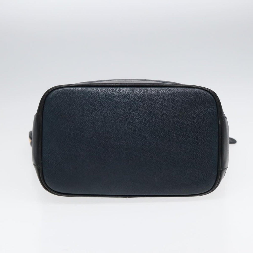 GUCCI Shoulder Bag Leather Navy Gold 001 090 0729 yk14384