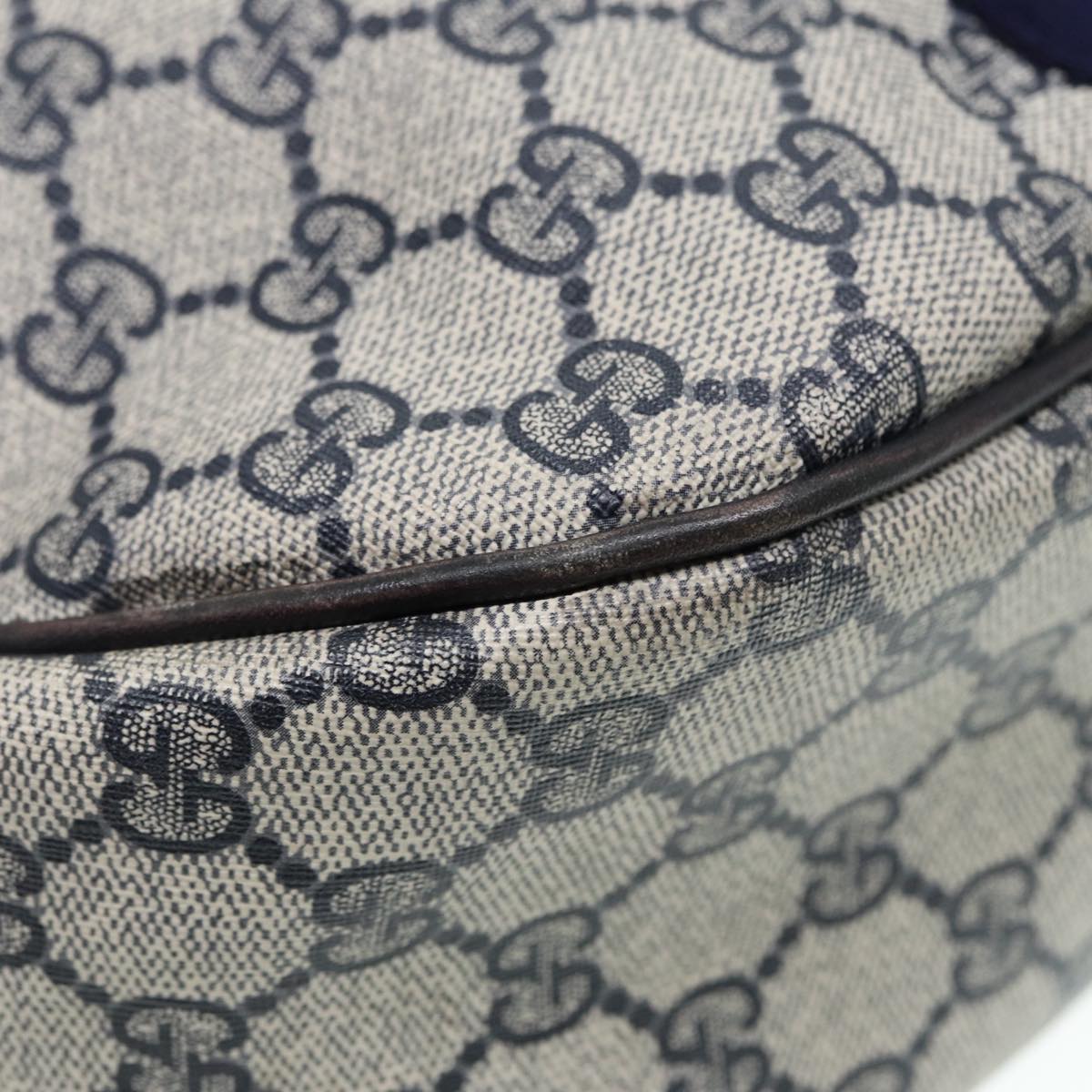 GUCCI GG Supreme Web Sherry Line Shoulder Bag PVC Leather Navy yk14395