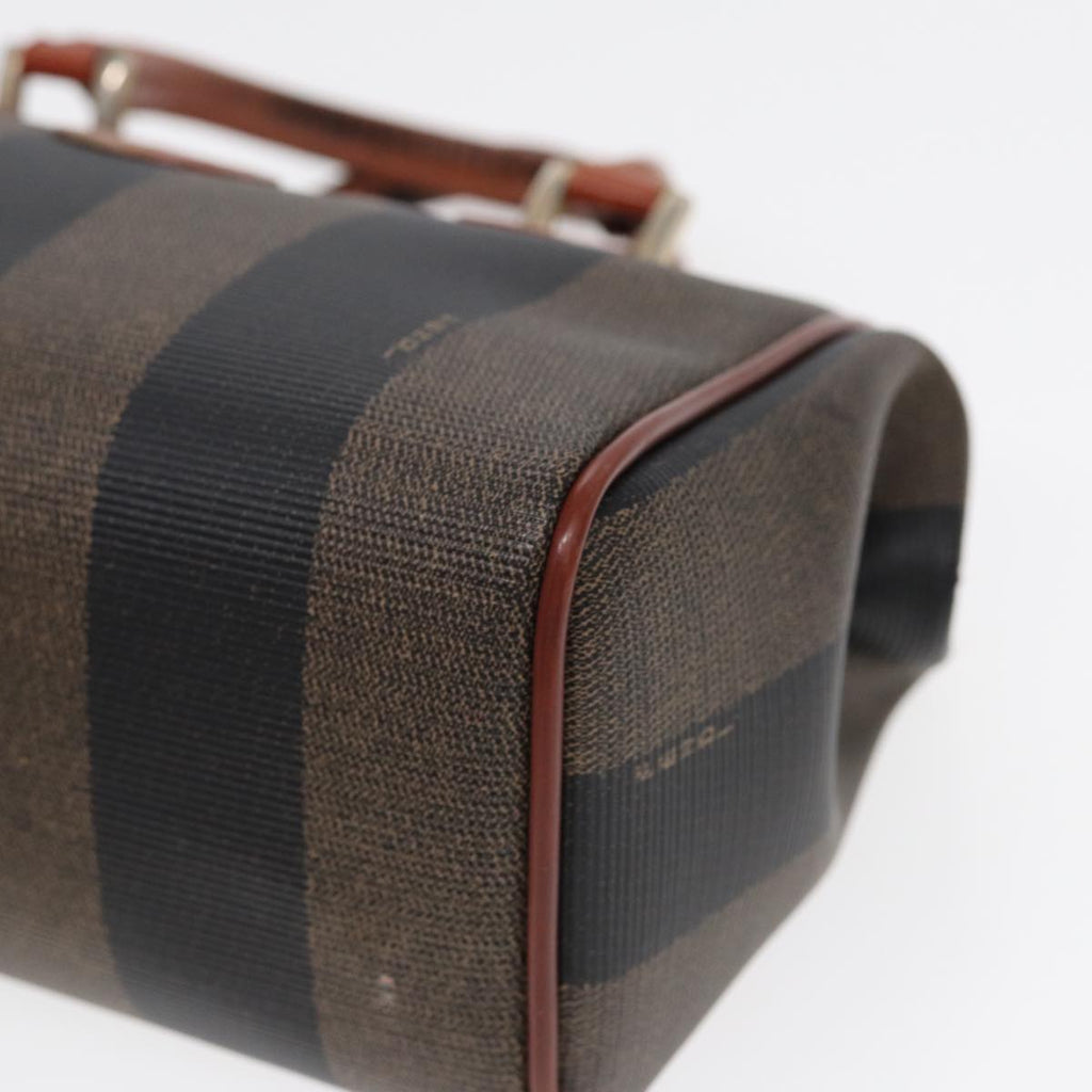 FENDI Pecan Canvas Mini Hand Bag Brown Black gold yk14400