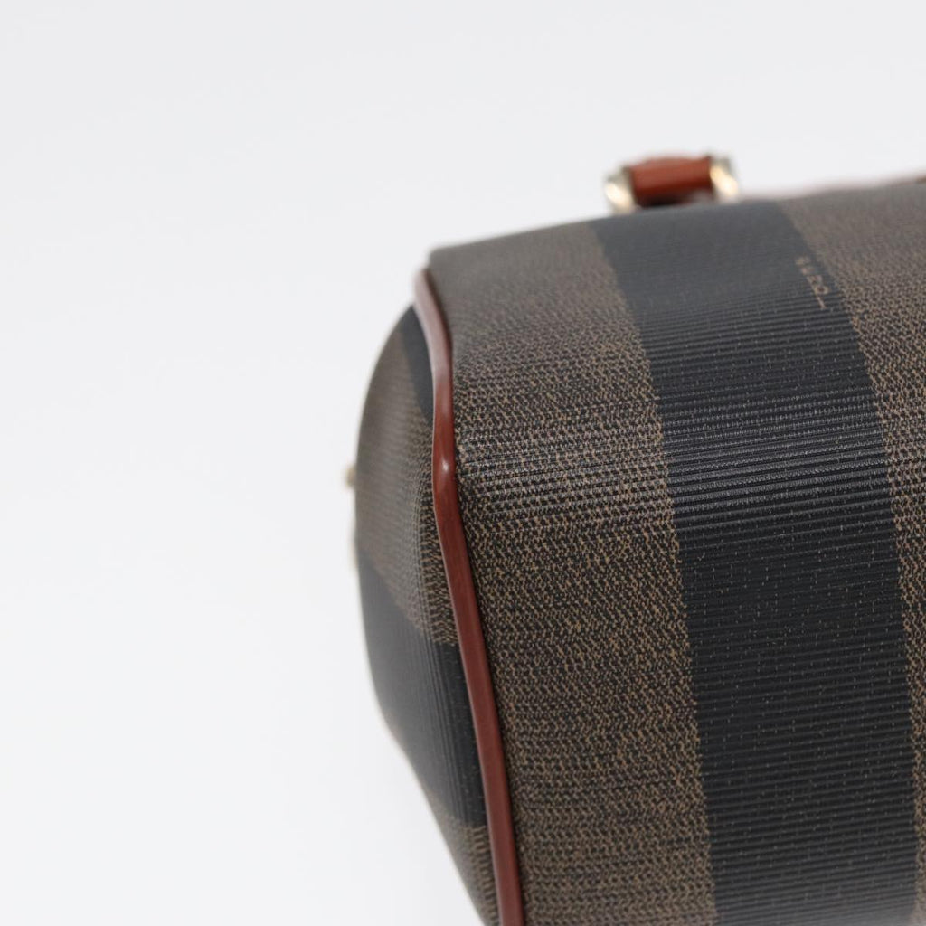 FENDI Pecan Canvas Mini Hand Bag Brown Black gold yk14400
