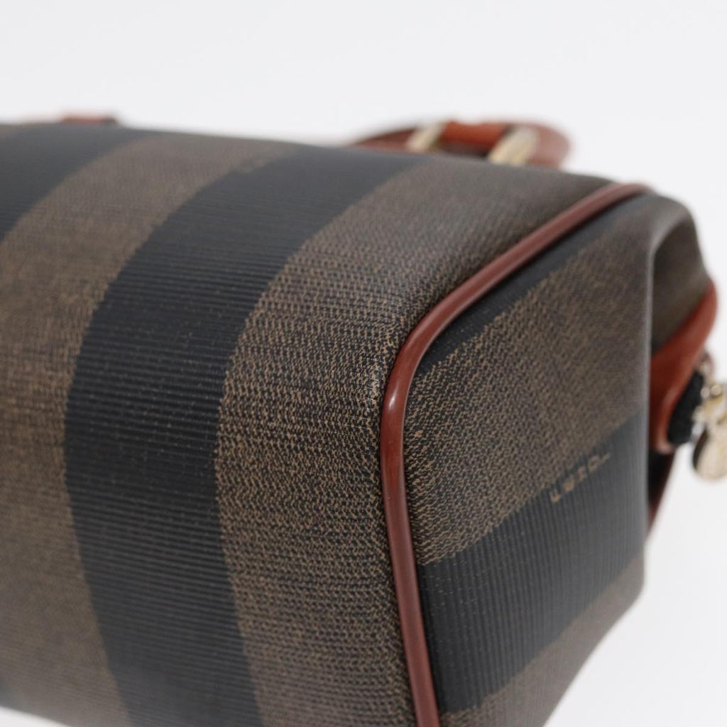 FENDI Pecan Canvas Mini Hand Bag Brown Black gold yk14400
