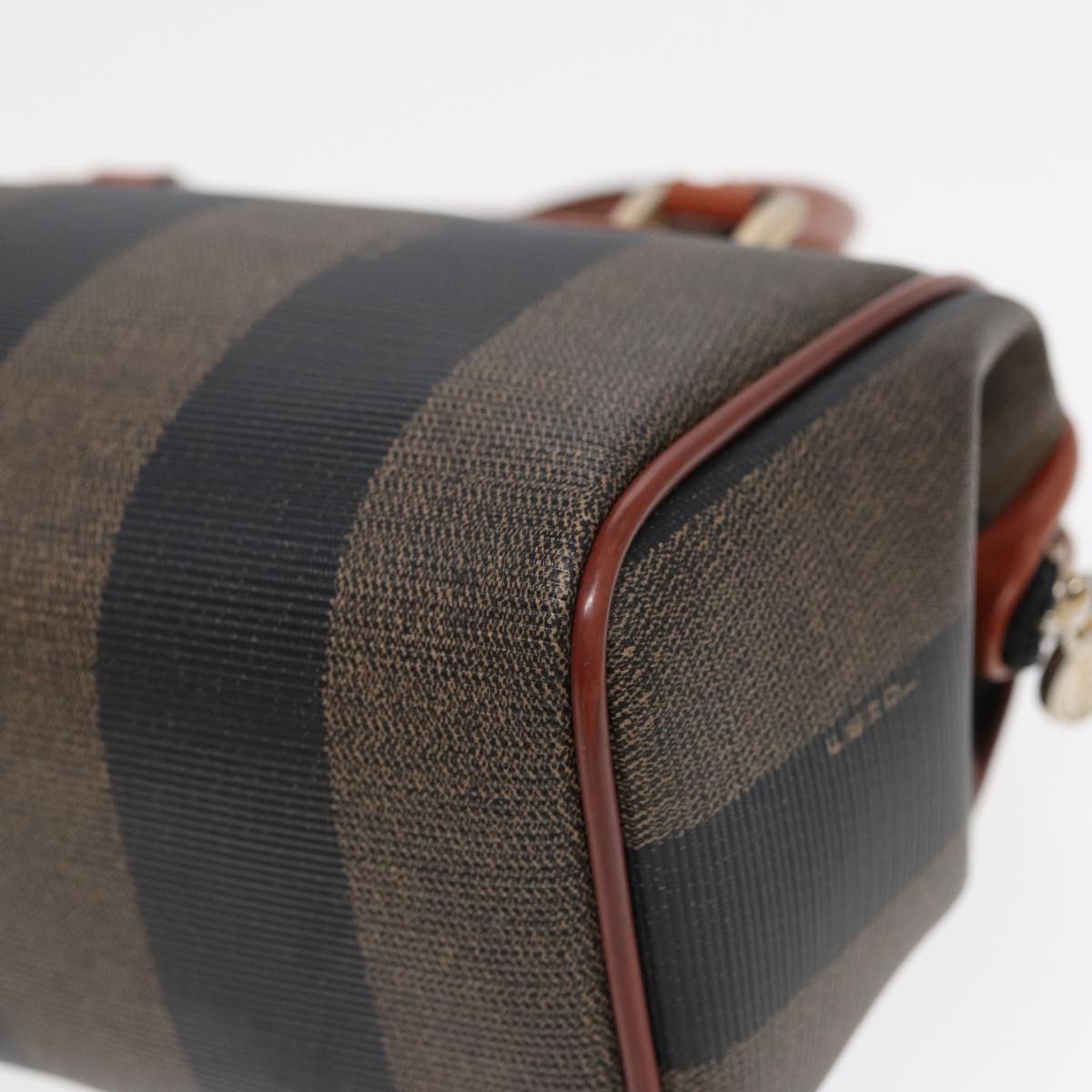 FENDI Pecan Canvas Mini Hand Bag Brown Black gold yk14400