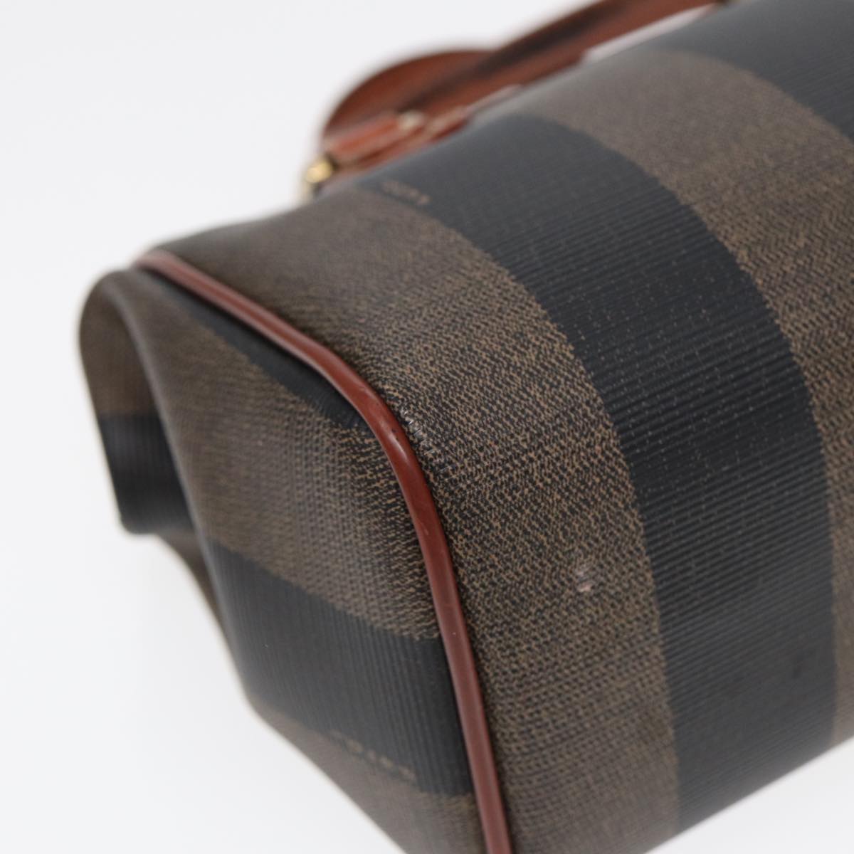 FENDI Pecan Canvas Mini Hand Bag Brown Black gold yk14400