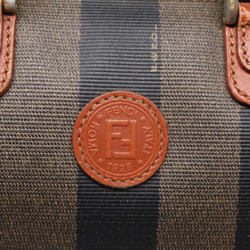 FENDI Pecan Canvas Mini Hand Bag Brown Black gold yk14400