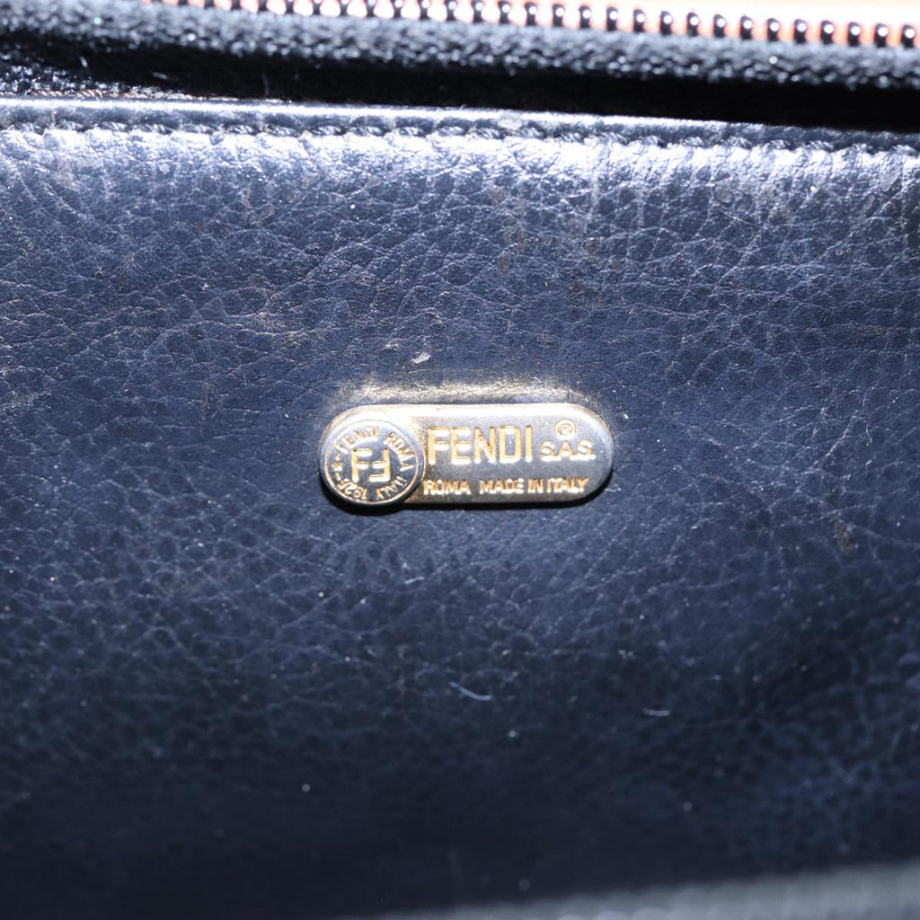 FENDI Pecan Canvas Mini Hand Bag Brown Black gold yk14400