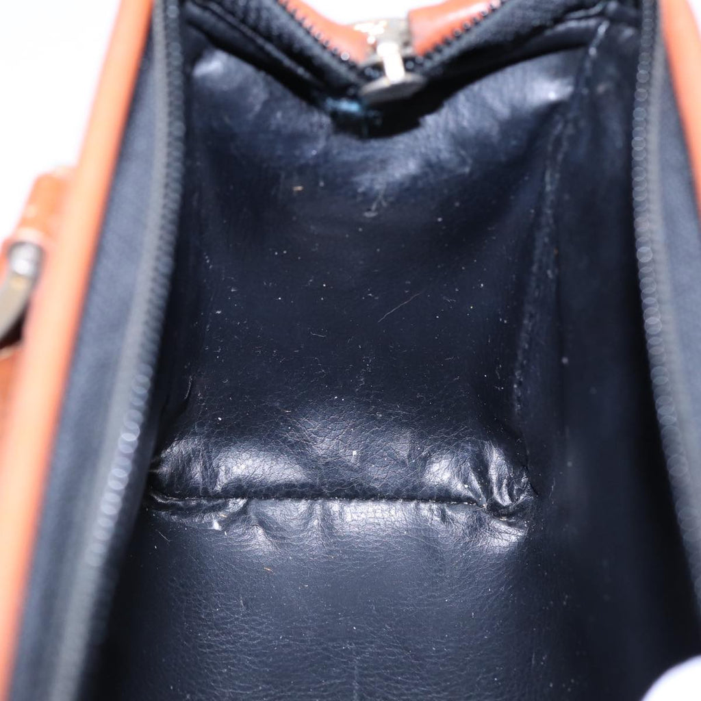 FENDI Pecan Canvas Mini Hand Bag Brown Black gold yk14400