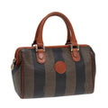 FENDI Pecan Canvas Mini Hand Bag Brown Black gold yk14400