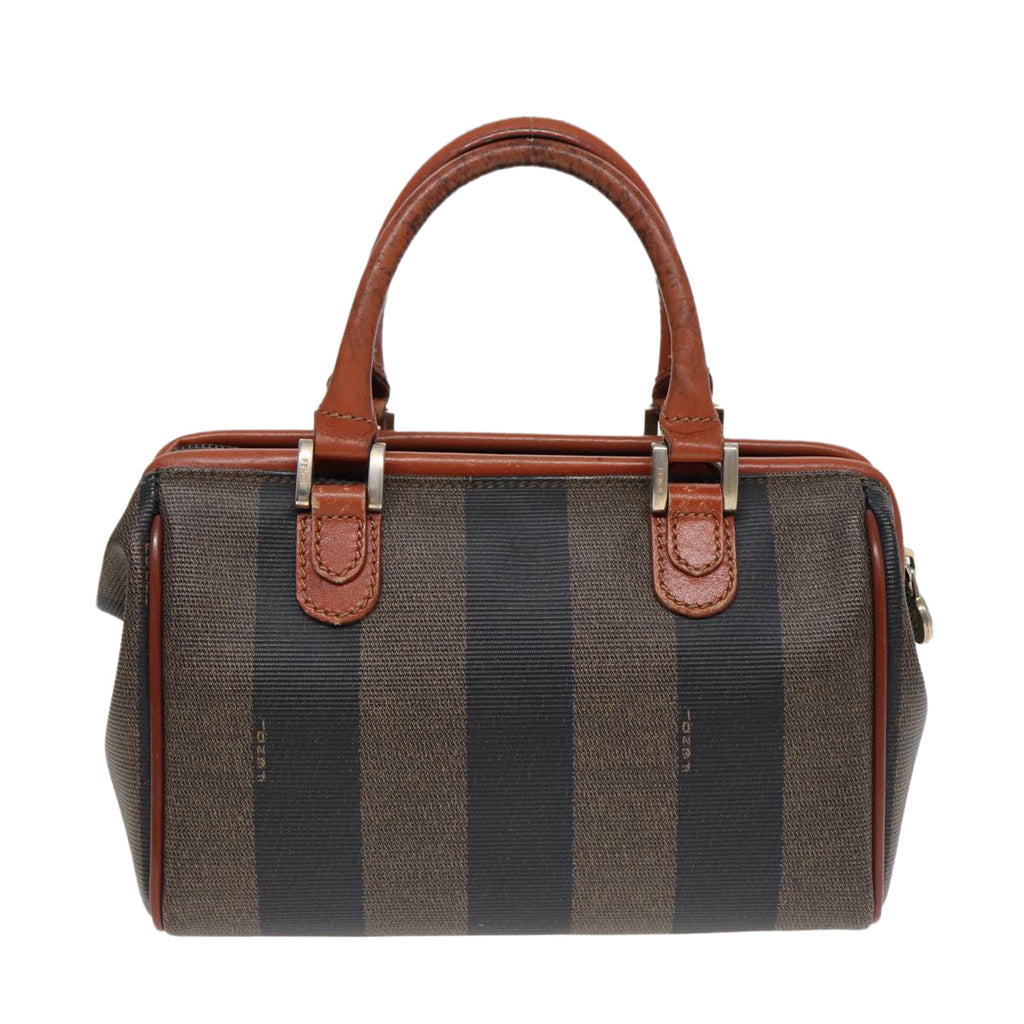 FENDI Pecan Canvas Mini Hand Bag Brown Black gold yk14400