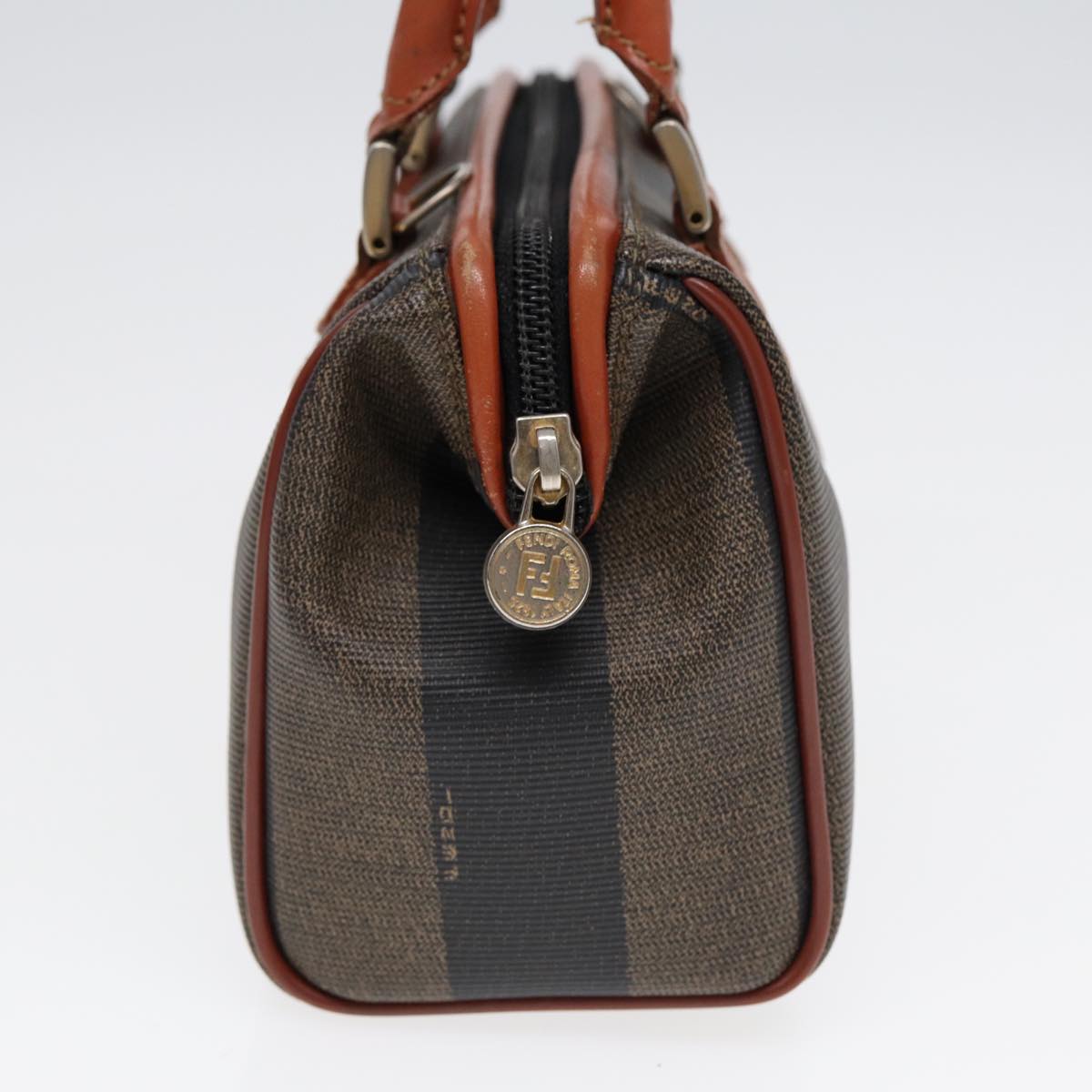 FENDI Pecan Canvas Mini Hand Bag Brown Black gold yk14400